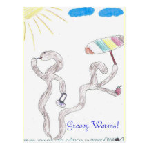 Groovy Worms Postcard