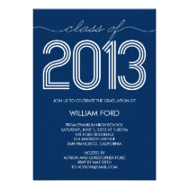 Groovy Year Graduation Invitation - Navy