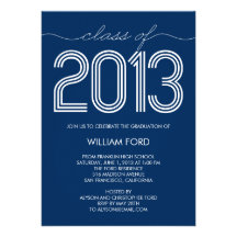 Groovy Year Graduation Invitation - Navy