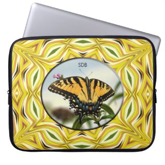 Groovy Yellow Butterfly Laptop Sleeve electronicsbag