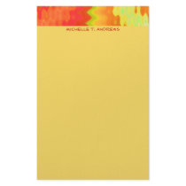 groovy yellow orange stationery paper