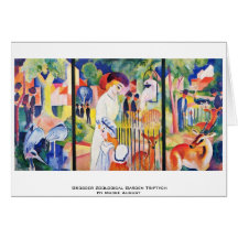Großer Zoological Garden Triptych By Macke August Greeting Card