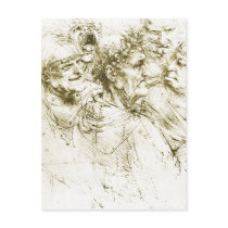 Grotesque Heads Leonardo da Vinci Date : circa 149 Post Card