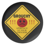 Grouchy. Approach at your own risk. Party Plates