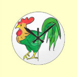Grouchy Rooster Wall Clock wall clocks