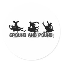 Ground and Pound Line Round Sticker