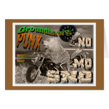 Groundhawg PUNX world tour NO MO SNO blank inside Greeting Card