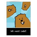 Groundhog Day Birthday Card Searching for Cake