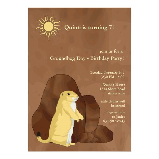 Groundhog Day Birthday Party Invitation