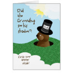 Groundhog Day Fun Educational Circle Answer Inside Greeting Cards