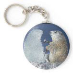 Groundhog Day Ice Sculpture Keychain