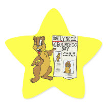 Groundhog Day Star Sticker