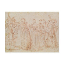 Group of Comic and Tragic Actors Postcard