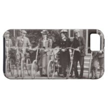 Group of Edwardian bicyclists, early 1900s (b/w ph iPhone 5 Case