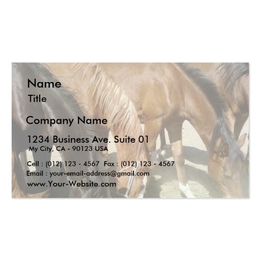 Group Of Horses Business Card Template (front side)