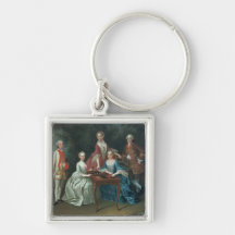 Group portrait of the Harrach family playing Key Chains
