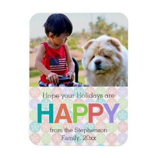 Groupon Happy Holidays Modern Dots Hip Colors Rectangle Magnet