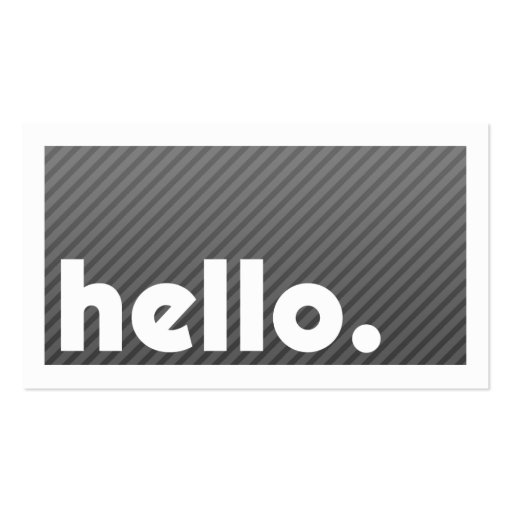 Groupon HELLO Black Stripes Company Business Card (front side)