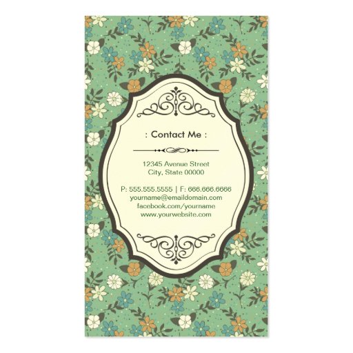 Groupon - Massage Therapist Elegant Vintage Floral Business Card Template (back side)