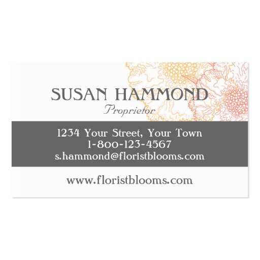 Groupon Modern Florist Business Card (back side)