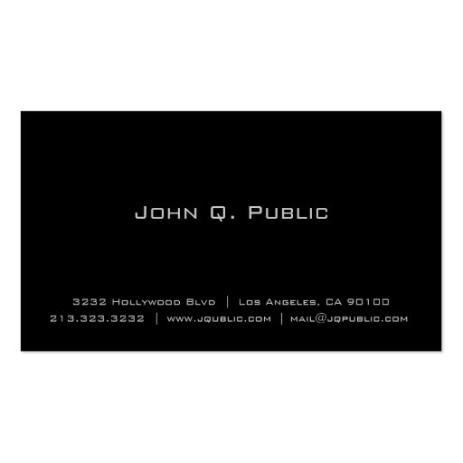 Groupon - Simple Plain Black Business Card (front side)
