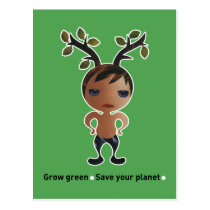 Grow a green conscience! postcards