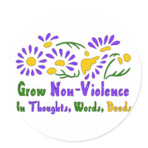 Grow Non-Violence stickers by orsobear Grow Non-Violence stickers