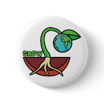 "Grow our Earth" planted design buttons