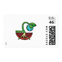 "Grow our Earth" planted design postage by Eholidayz "Grow our Earth" planted design postage