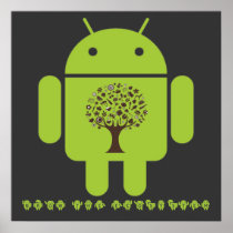 Grow The Ecosystem (Bug Droid Brown Tree) Posters