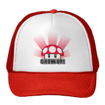 Grow Up Red Mushroom Powerup Mesh Hats