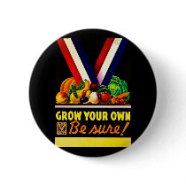 Grow Your Own - Be Sure! Vintage World War II buttons
