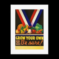 Grow Your Own - Be Sure!  Vintage World War II postcards