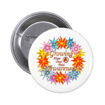 Growing Awareness Hope Over Pain Phoenix Flowers Button