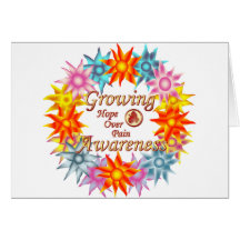 Growing Awareness Hope Over Pain Phoenix Flowers Greeting Cards