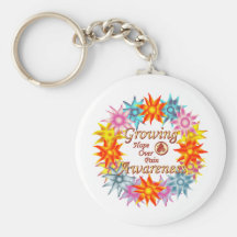Growing Awareness Hope Over Pain Phoenix Flowers Keychains