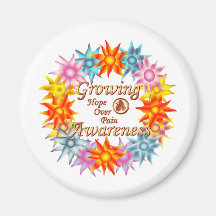Growing Awareness Hope Over Pain Phoenix Flowers Refrigerator Magnets
