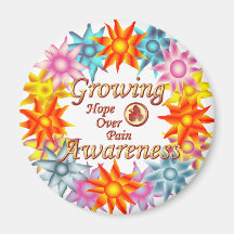 Growing Awareness Hope Over Pain Phoenix Flowers Refrigerator Magnets