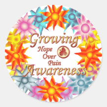 Growing Awareness Hope Over Pain Phoenix Flowers Sticker
