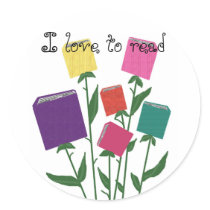 Growing books - I love to read stickers