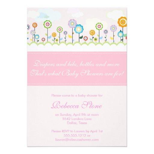 growing garden baby shower invitation (front side)