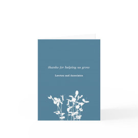 Growing plant blue business modern thank you card