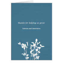 Growing plant blue business modern thank you card cards