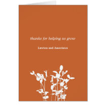 Growing plant burnt orange business thank you card cards