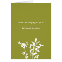 Growing plant green business modern thank you card cards