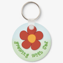 Growing with God Christian keychain