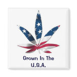 Grown In The U.S.A - Square Magnet