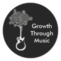 Growth Through Music Sticker (Black) by Israel420 Growth Through Music Sticker (Black)