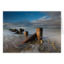 Groynes Barmouth Beach Greeting Card