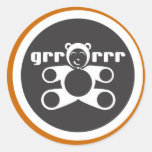 Grr Teddy Round Sticker